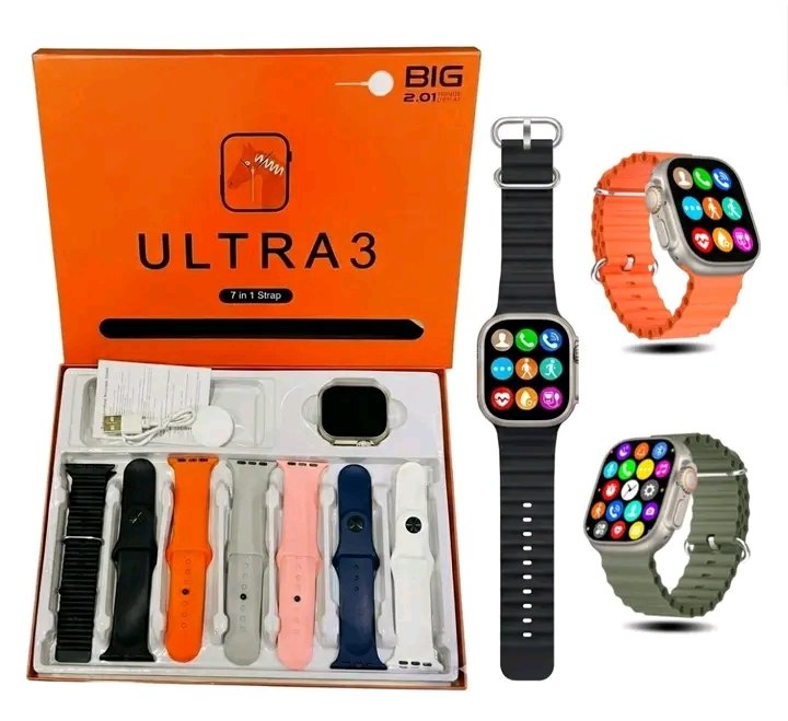 بوكس ساعه ذاكية 3ultra مع 7حزام